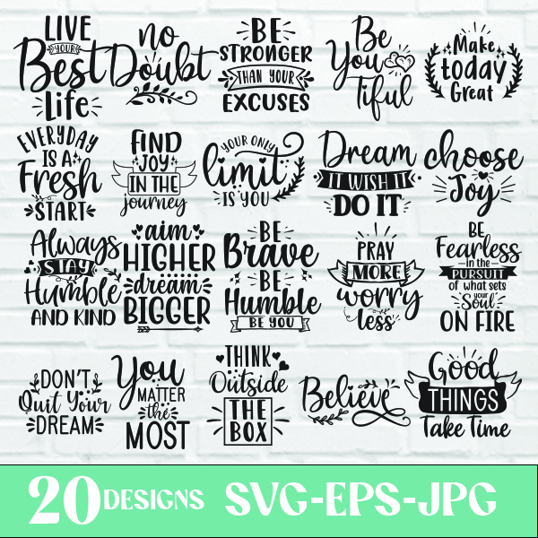 Inspirational Quotes Bundle Svg
