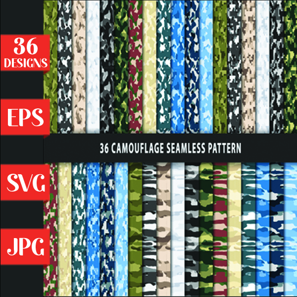 10-36 Camouflage Seamless Patterns